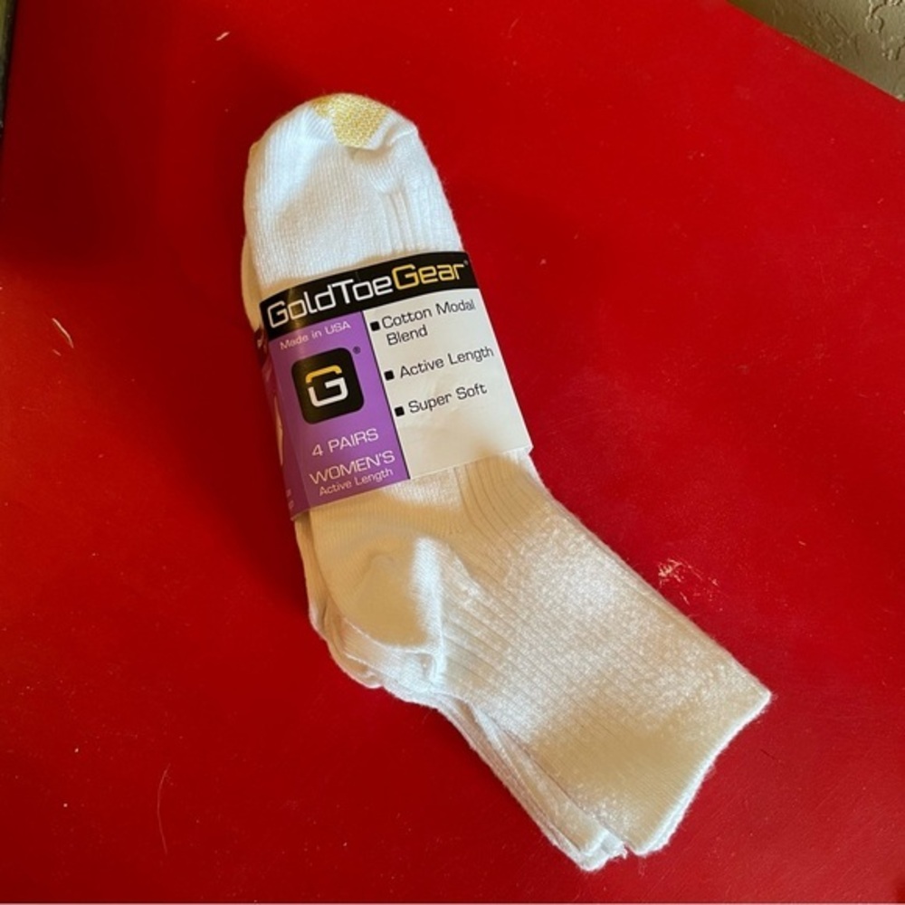 Gold Toe Gear 2005 Women’s Active Length 4‎ Pairs White Shoe Size 6-9 Sock 9-11